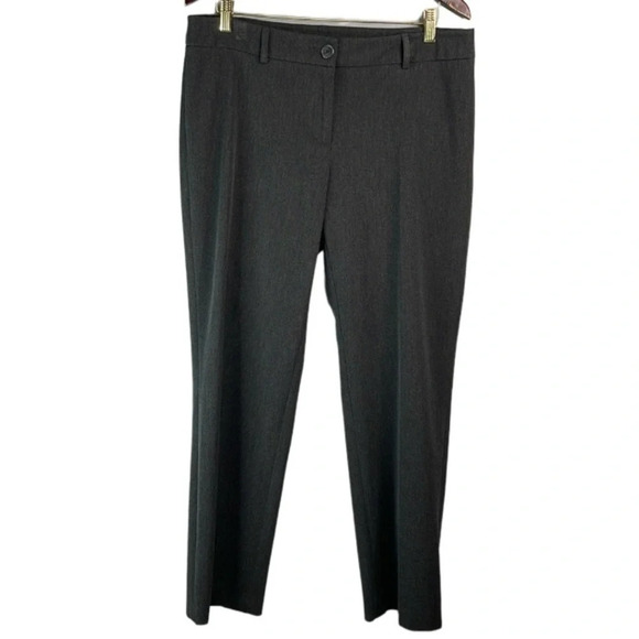 HILARY RADLEY Slim Straight Leg Stretch Dress Pants Charcoal Grey Neutral 12 - Picture 11 of 11